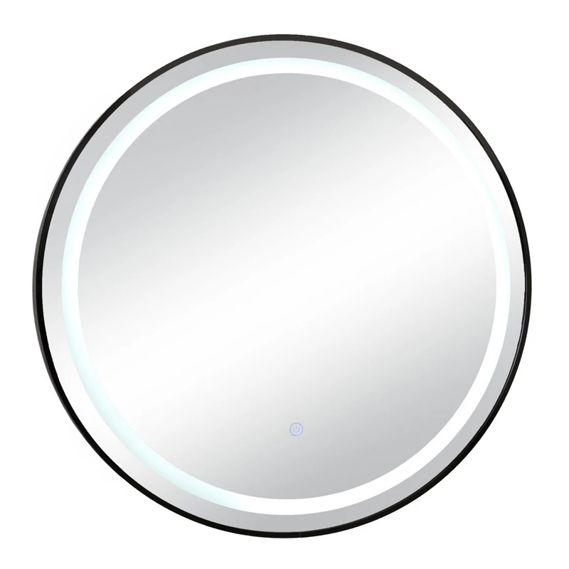 BLACK CIRCLE MIRROR TOUCH SCREEN LED LIGHT D70CM