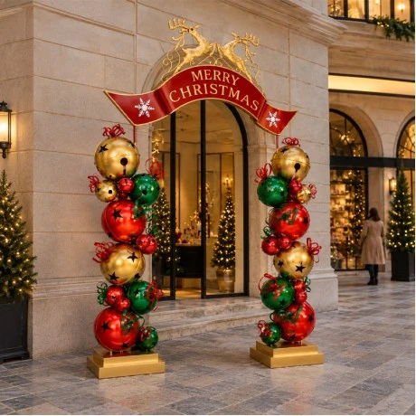 CHRISTMAS SQUARE ARCH WITH BELLS 263X55X309CM
