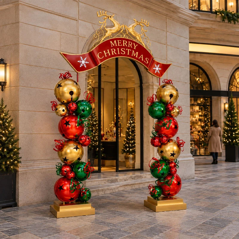 CHRISTMAS SQUARE ARCH WITH BELLS 263X55X309CM