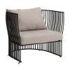 METAL BLACK ARMCHAIR WITH WHITE PILLOW 74Χ67Χ65CM.