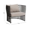 METAL BLACK ARMCHAIR WITH WHITE PILLOW 74Χ67Χ65CM.