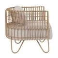 CREAM METAL ARMCHAIR WITH WHITE PILLOWS 76Χ66Χ65CM