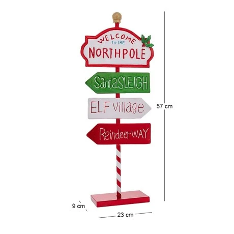 NORTH POLE METAL SIGN 23X9X57CM