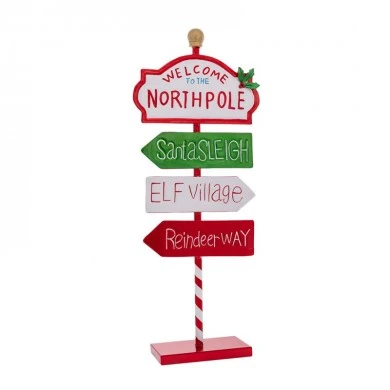 NORTH POLE METAL SIGN 23X9X57CM