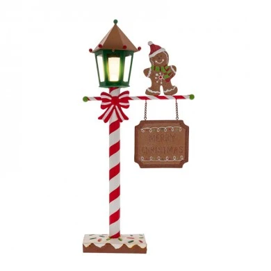 LED METAL GINGERBREAD MAILBOX 25X9X51CM