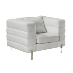 MORRIS Armchair White Teddy Fabric
