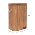 NATURAL BAMBOO LAUNDRY BASKET 40X30X60CM