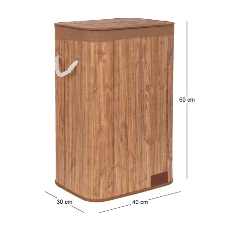 NATURAL BAMBOO LAUNDRY BASKET 40X30X60CM