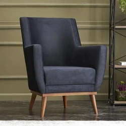 Gonca Megapap velvet armchair in anthracite color 71x75x87cm.