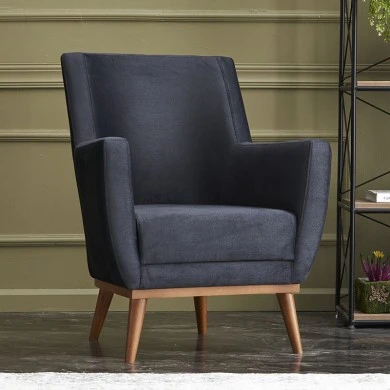 Gonca Megapap velvet armchair in anthracite color 71x75x87cm.