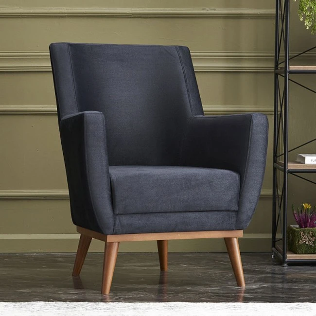 Gonca Megapap velvet armchair in anthracite color 71x75x87cm.