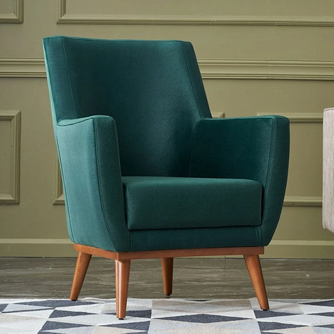 Gonca Megapap velvet armchair in dark green color 71x75x87cm.