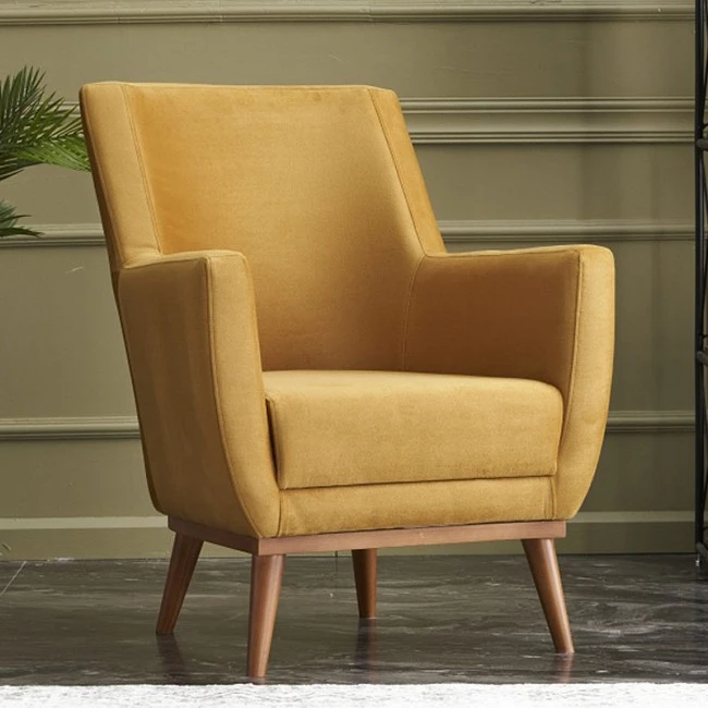 Gonca Megapap velvet armchair in gold color 71x75x87cm.