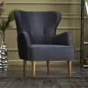 Karina Megapap velvet armchair in anthracite color 69x60x88cm.