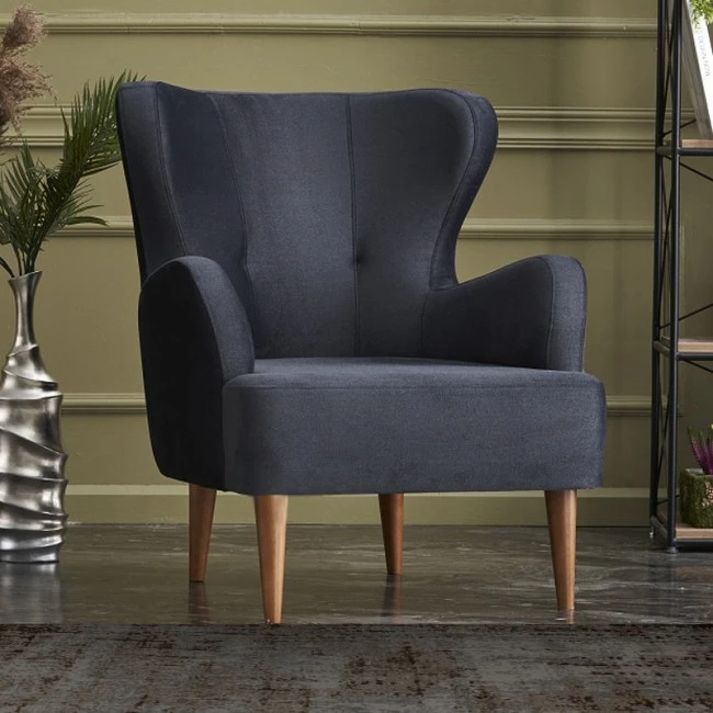 Karina Megapap velvet armchair in anthracite color 69x60x88cm.