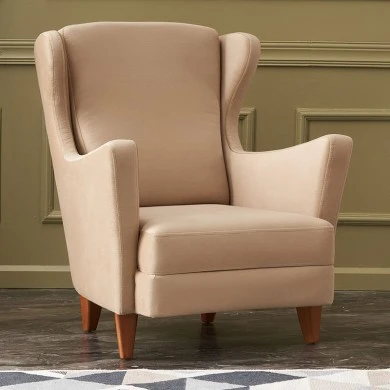 Lola Megapap velvet armchair in dark cream color 77x70x92cm.
