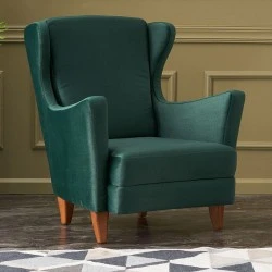 Lola Megapap velvet armchair in dark green color 77x70x92cm.