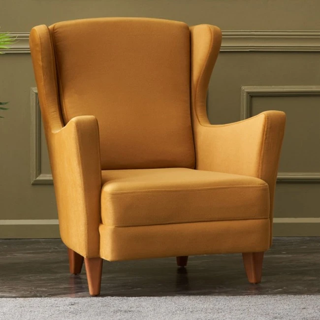 Lola Megapap velvet armchair in gold color 77x70x92cm.