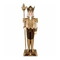 XMAS \nBEIGE BROWN POLYRESIN NUTCRACKER WITH GENERAL UNIFORM 53X46X180CM
