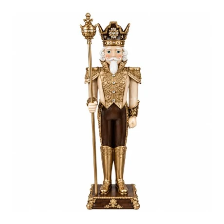 XMAS 
BEIGE BROWN POLYRESIN NUTCRACKER WITH GENERAL UNIFORM 53X46X180CM