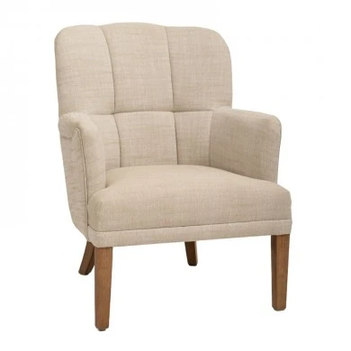 BEIGE FABRIC ARMCHAIR WITH WOODEN OAK LEGS 67,5X73X91,5CM