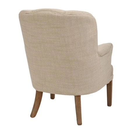 BEIGE FABRIC ARMCHAIR WITH WOODEN OAK LEGS 67,5X73X91,5CM