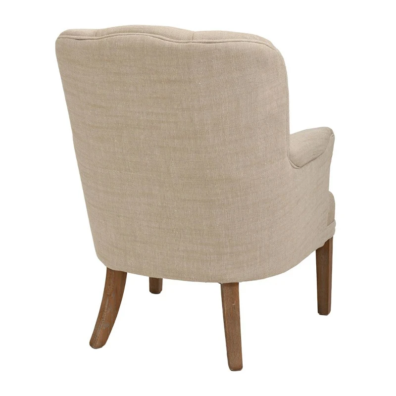 BEIGE FABRIC ARMCHAIR WITH WOODEN OAK LEGS 67,5X73X91,5CM