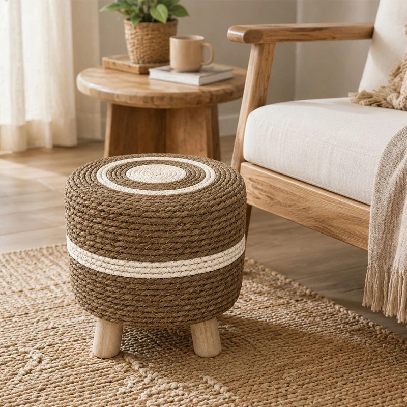 NATURAL ROPE ROUND STOOL D29X28CM