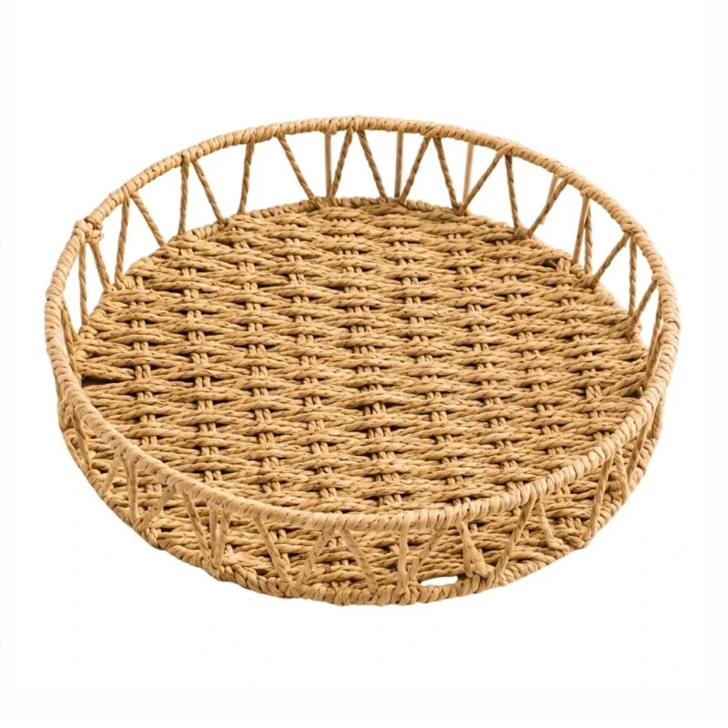 NATURAL ROPE TRAY IN BEIGE COLOR D30X6CM