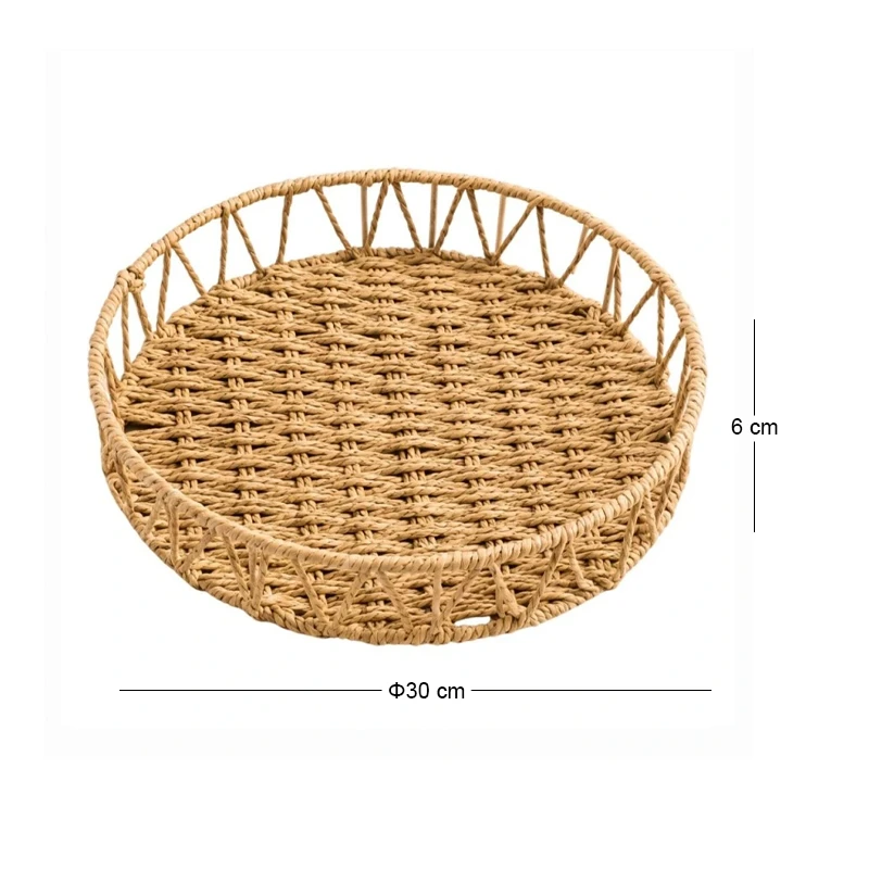 NATURAL ROPE TRAY IN BEIGE COLOR D30X6CM