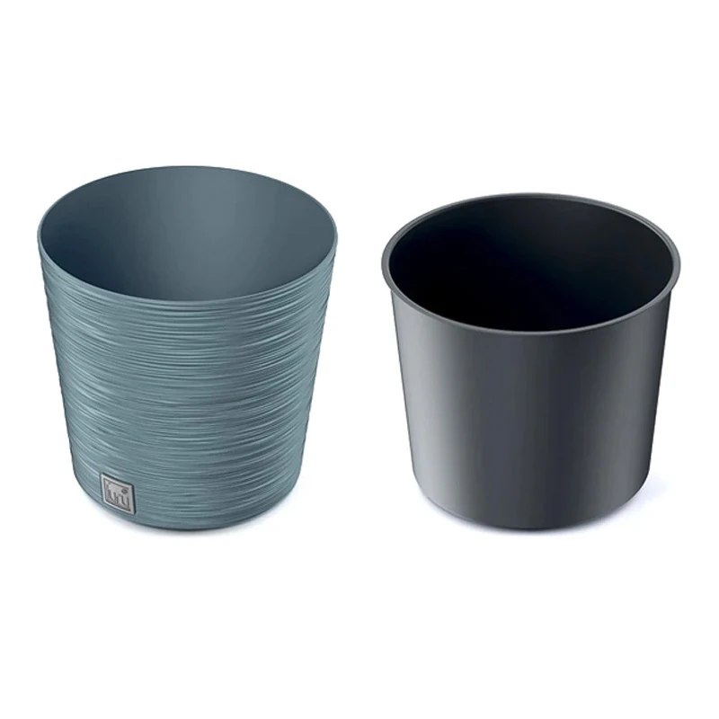 SCANDINAVIAN BLUE PLASTIC PLANTER FURU ROUND D 25X25 CM