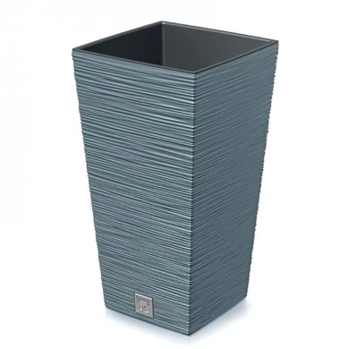 SCANDINAVIAN BLUE PLASTIC PLANTER FURU SQUARE 20X20X38 CM