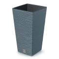SCANDINAVIAN BLUE PLASTIC PLANTER FURU SQUARE 40Χ40Χ76 CM