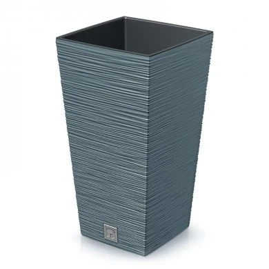 SCANDINAVIAN BLUE PLASTIC PLANTER FURU SQUARE 40Χ40Χ76 CM