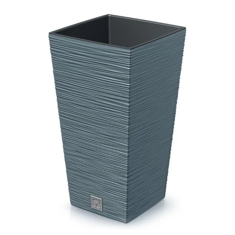 SCANDINAVIAN BLUE PLASTIC PLANTER FURU SQUARE 40Χ40Χ76 CM