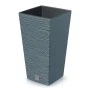 SCANDINAVIAN BLUE PLASTIC PLANTER FURU SQUARE 40Χ40Χ76 CM