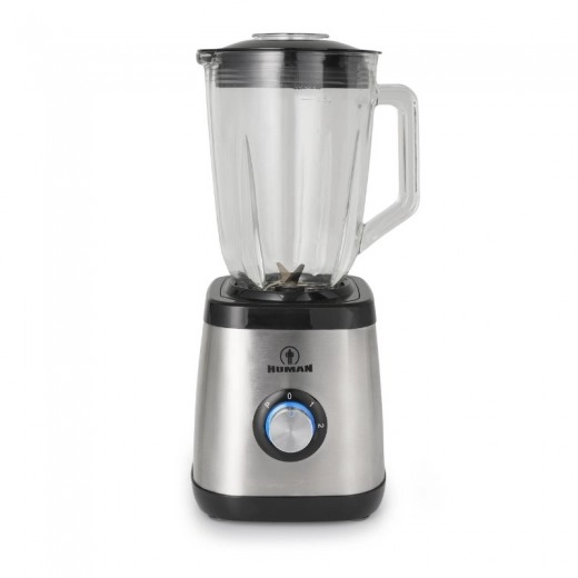 Μπλέντερ με Γυάλινη Κανάτα 1,5L 1500W Inox Human HU-3013