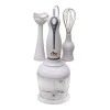 Hand blender with bowl and fitments 250W in white color 20x14x24cm.