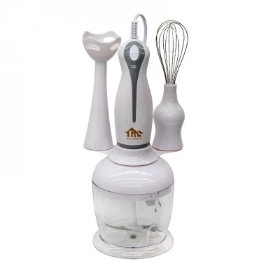 Hand blender with bowl and fitments 250W in white color 20x14x24cm.