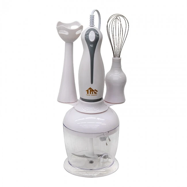 Hand blender with bowl and fitments 250W in white color 20x14x24cm.