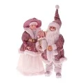 BURGUNDY VELVET MR. AND MRS SANTA SET 2 65CM