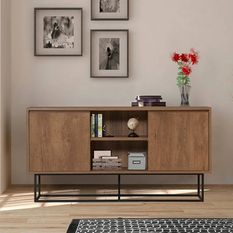 Μπουφές Amedeo Megapap από μελαμίνη χρώμα καρυδί 140x36x72εκ.