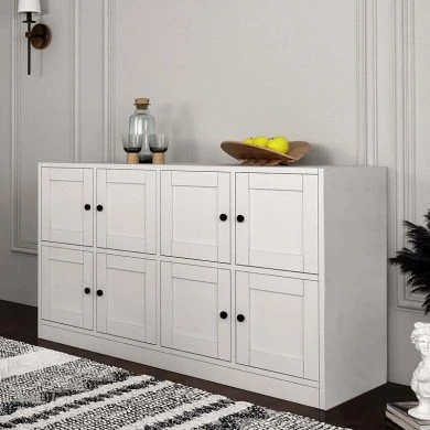 Felix Megapap melamine buffet in white color 129x40x71,4cm.