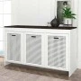 Galatea Megapap melamine buffet in white - black rebab color 120x45x75cm.