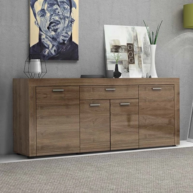 Joseph Megapap melamine buffet in walnut color 177x40x76cm.