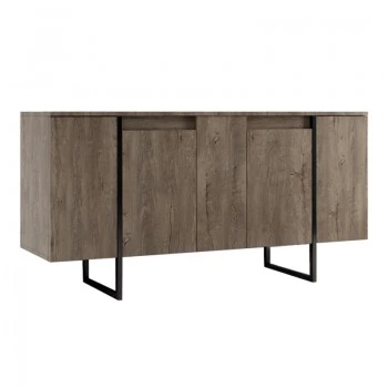 Luxe Megapap melamine buffet in walnut color 160x35x80cm.