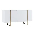 Luxe Megapap melamine buffet in white - gold color 160x35x80cm.
