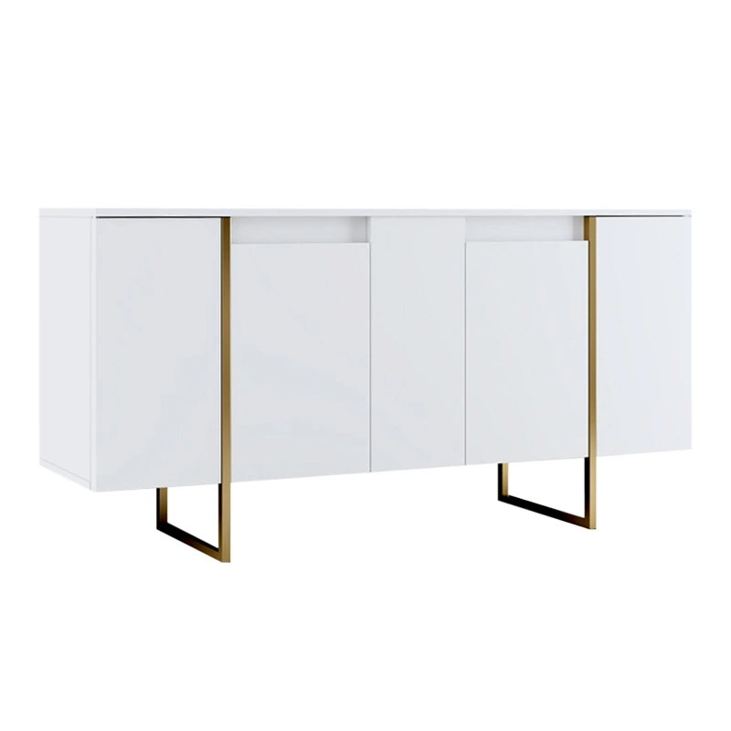 Luxe Megapap melamine buffet in white - gold color 160x35x80cm.