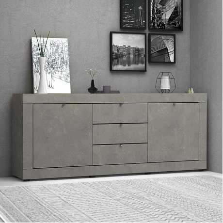 Ocean Megapap melamine buffet in beton grey color 240x45x86cm.
