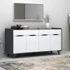 Sila Megapap melamine buffet in white - grey color 140x45x72cm.